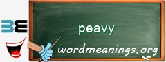 WordMeaning blackboard for peavy